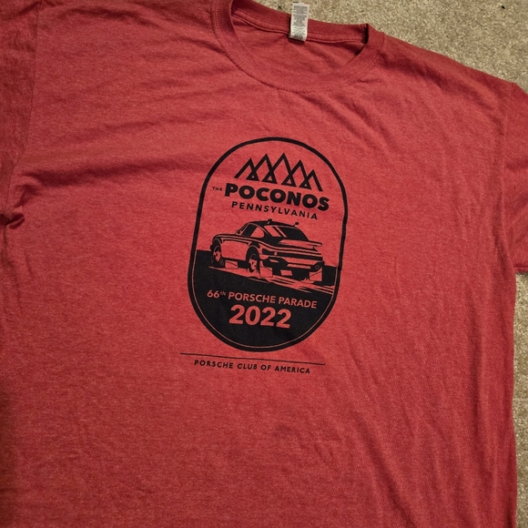 M&O Gold Poconos Pennsylvania 66th Porsche Parade 2022 T-Shirt Unisex Size Large - Picture 2 of 11